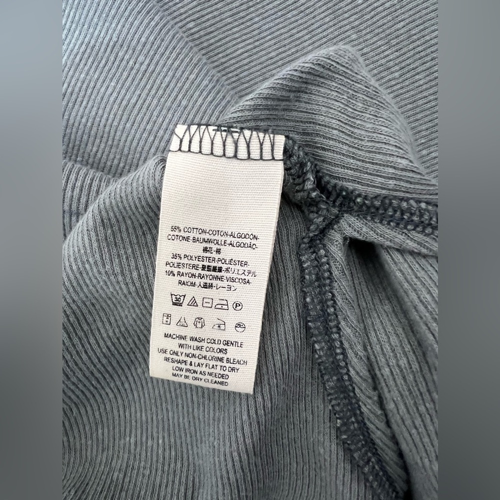 We The Free Free People Gray Oversized Thermal Flare Top Size Small - Picture 7 of 11